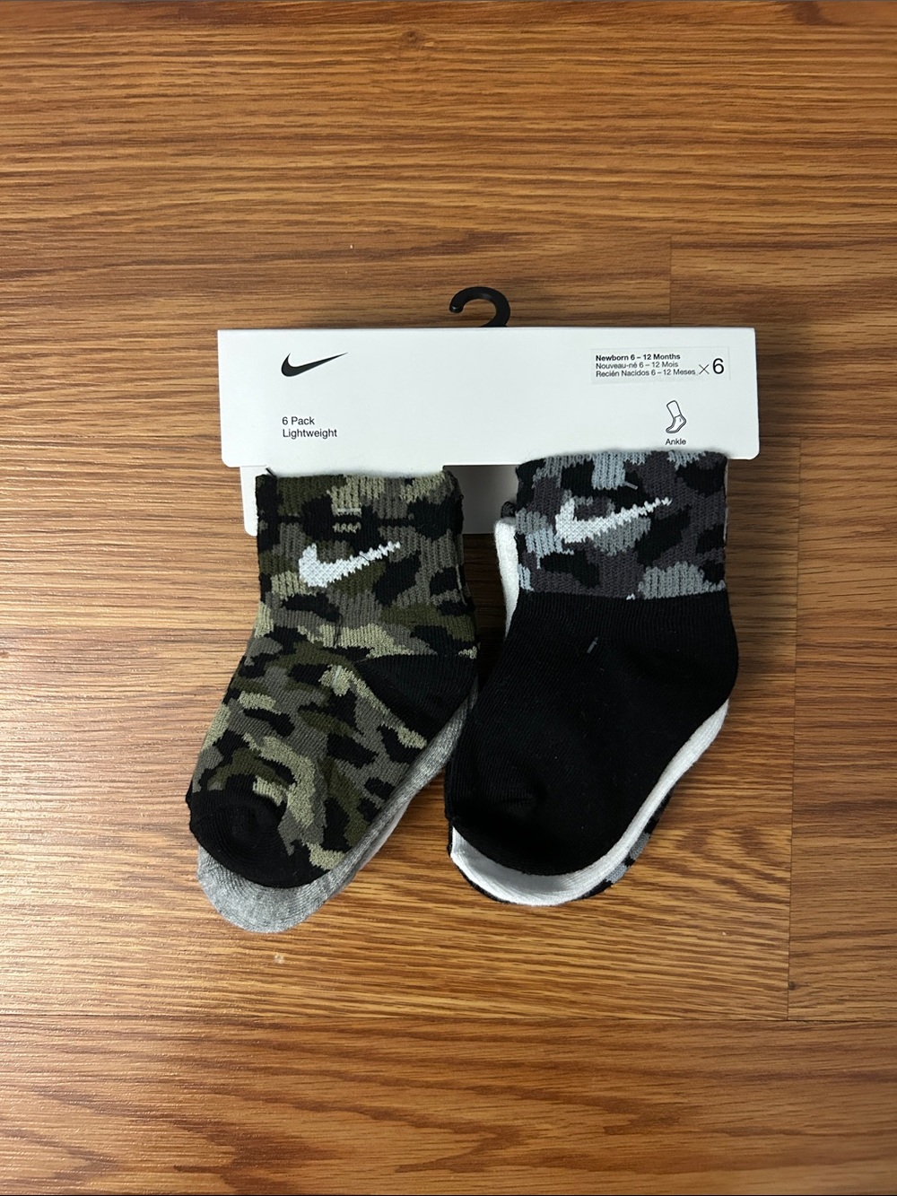 Nike Baby Camo Ankle Socks - Black & Olive